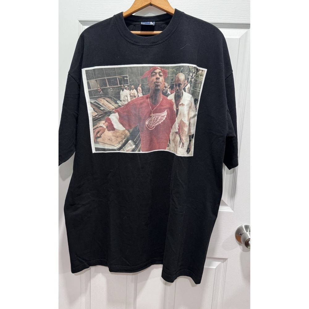 Vintage Y2K Tupac Shakur Deluxe Red Wings Shirt Rapper Death Row Records 3XL